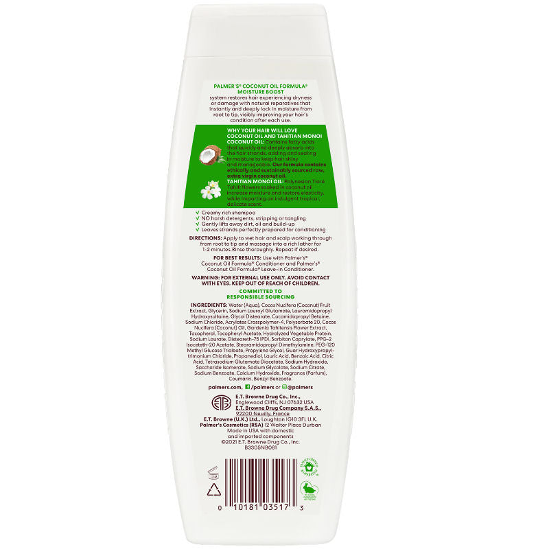Palmer's Coconut Oil Shampoo For Moisture Boost Of Hair, 400ml Buy at Indicrest Image 2
