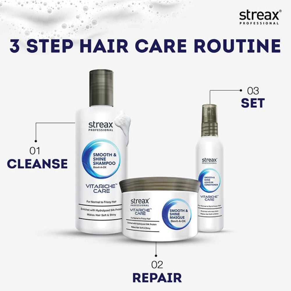 Streax Professional Vitariche Care Smooth & Shine Hair Masque For Frizzy & Dry hair, 200g Buy at Indicrest Image 6