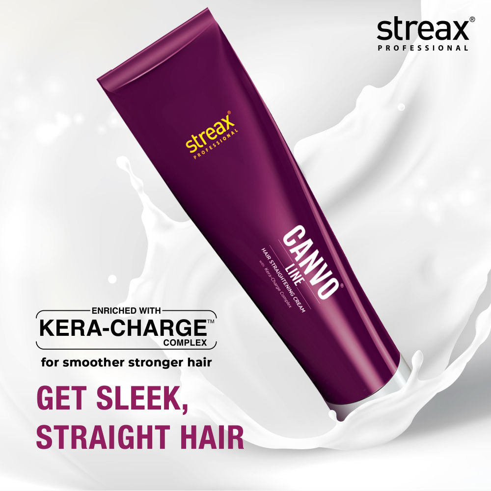Streax Professional Canvoline Hair Straightening Kit Cream For Curly & Frizzy Hair Mild, 160g Buy at Indicrest Image 4