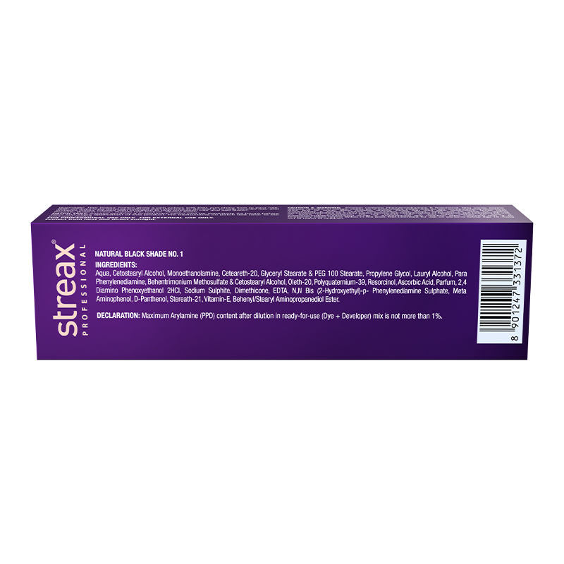 Streax Professional HueMagic Permanent Hair Colour - 1 Natural Black, 90g Buy at Indicrest Image 7