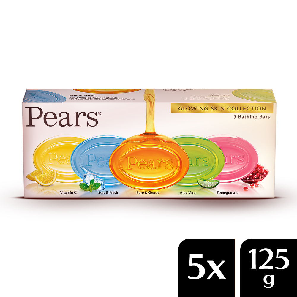 Pears Glowing Skin Collection Variety 5 Bathing Bars, 625g Buy at Indicrest