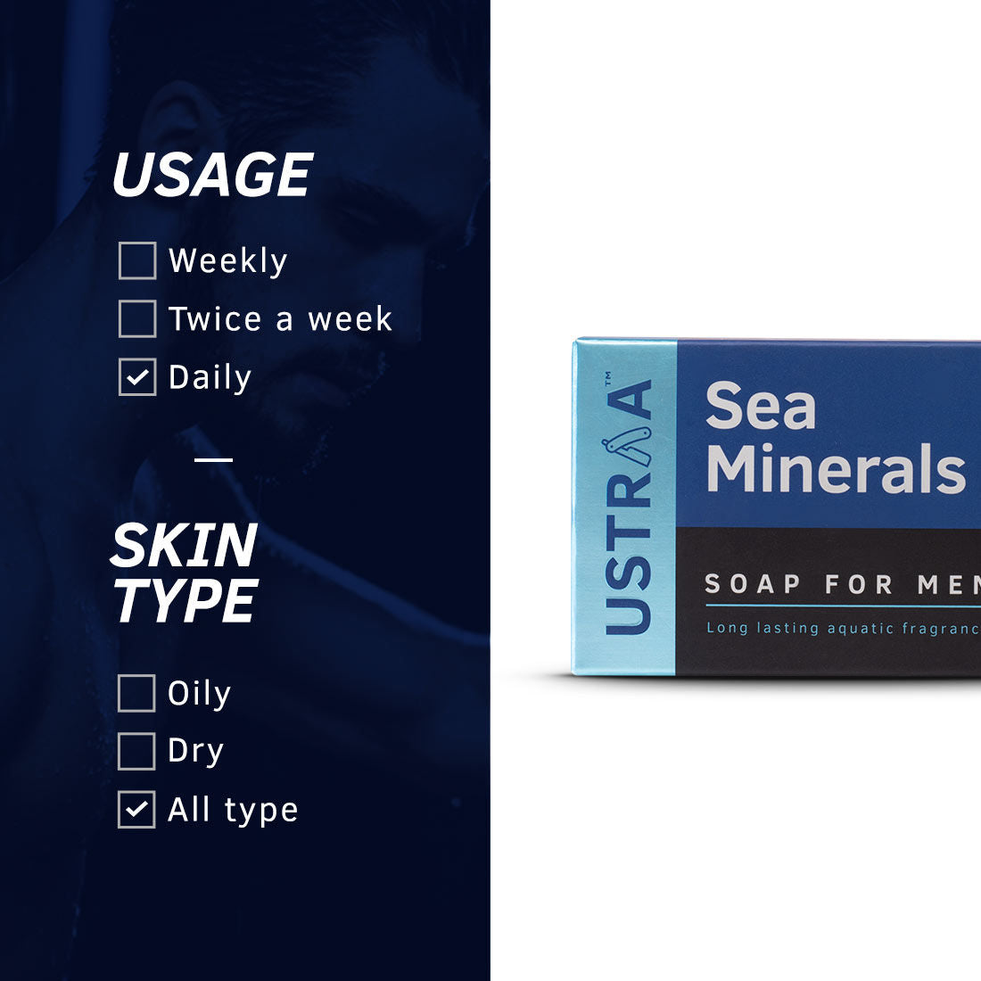 Ustraa Soap Sea Minerals, 100g Buy at Indicrest Image 4
