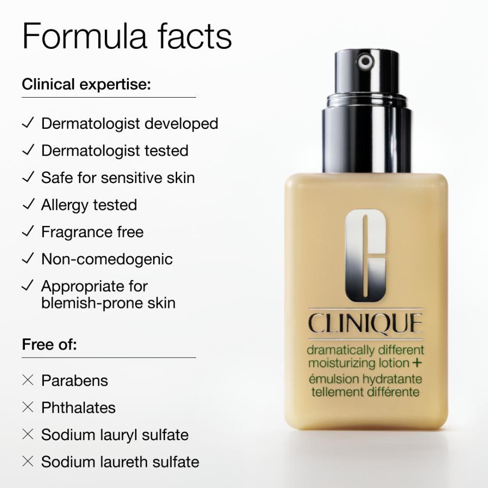 Clinique Dramatically Different Moisturizing Lotion+ Face Moisturizer with Pump for Skin Repair, 125ml