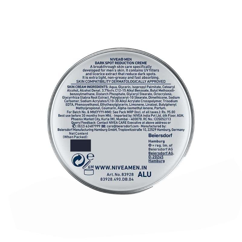 Nivea MEN Creme, Dark Spot Reduction, Non Greasy Moisturizer, Cream with UV Protect, 75ml Buy at Indicrest Image 6