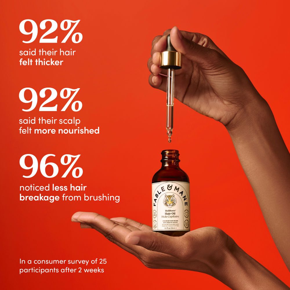 Fable & Mane Holiroots Treatment Oil With Ashwagandha & Amla For Hydration & Healthier Hair, 14.4ml
