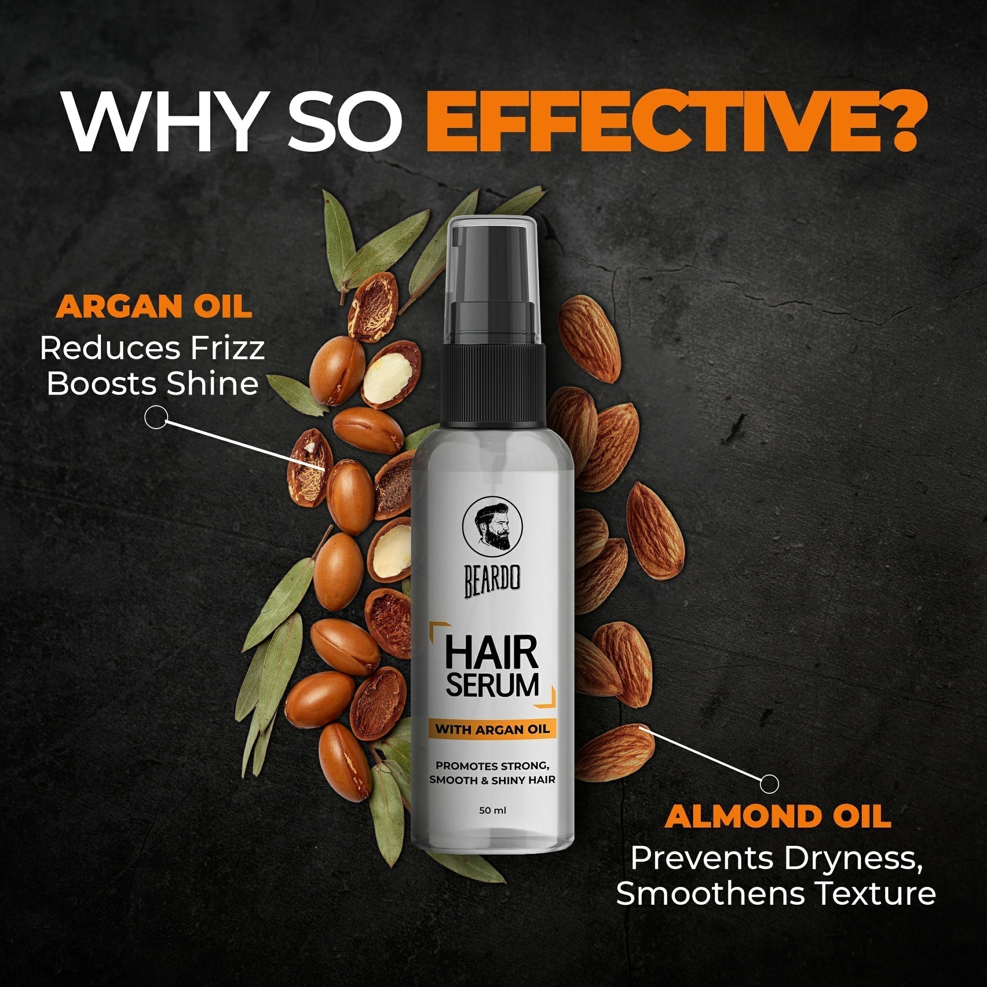 Applying Beardo Hair Serum to damp hair