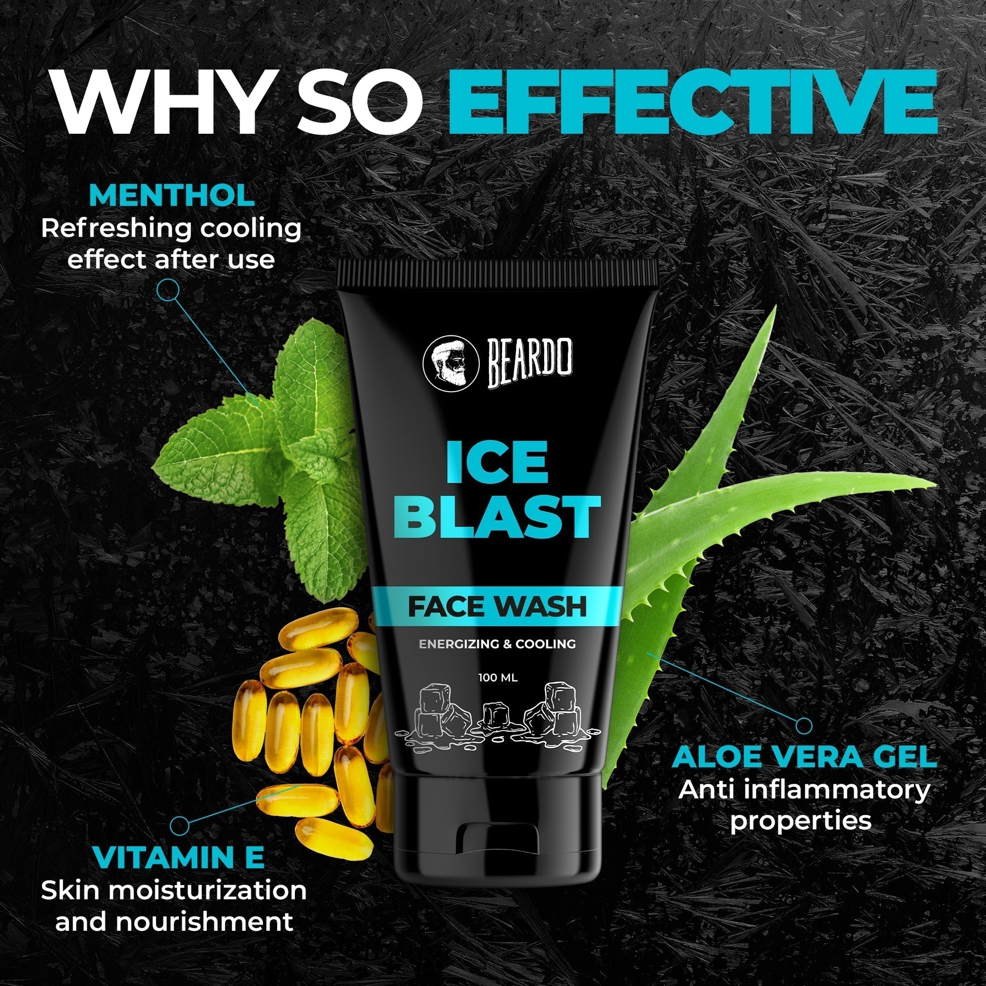Applying Beardo Ice Blast Facewash on Wet Face
