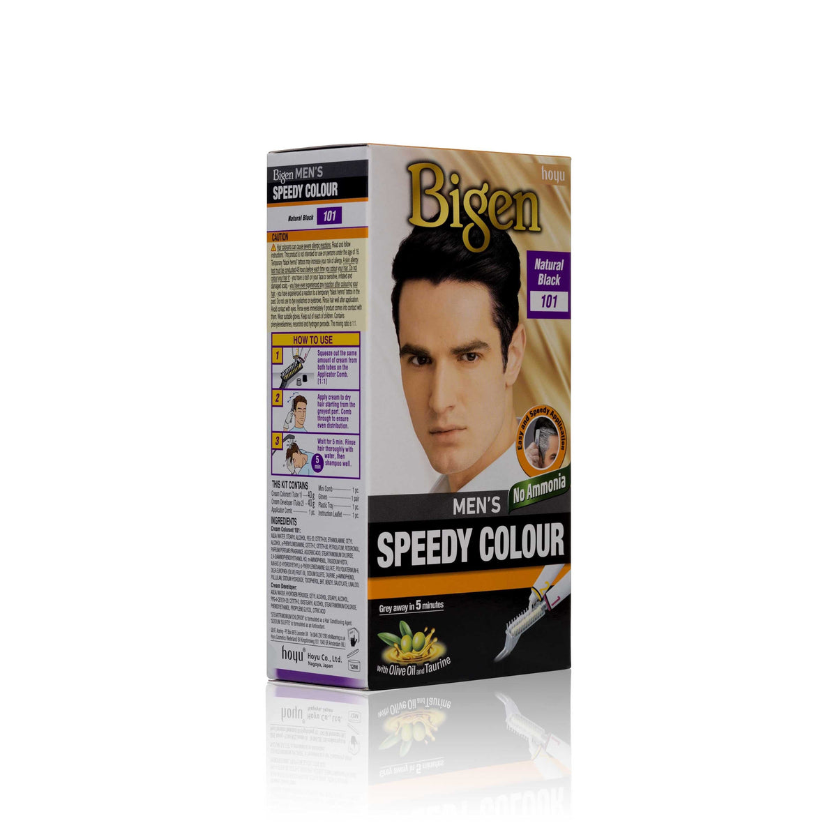 Applying Bigen Natural Black using comb