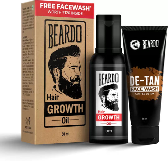 BEARDO GROWTH OIL 50ML/DE TAN F/W 25ML - Indicrest Buy at Indicrest