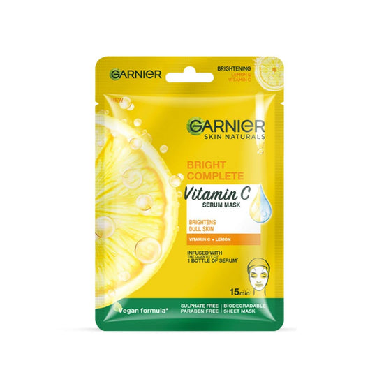 Garnier Bright Complete Serum Sheet Mask 28g front packaging Buy at Indicrest