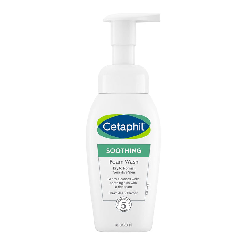 Cetaphil Soothing Foam Wash 200ml front view bottle Buy at Indicrest