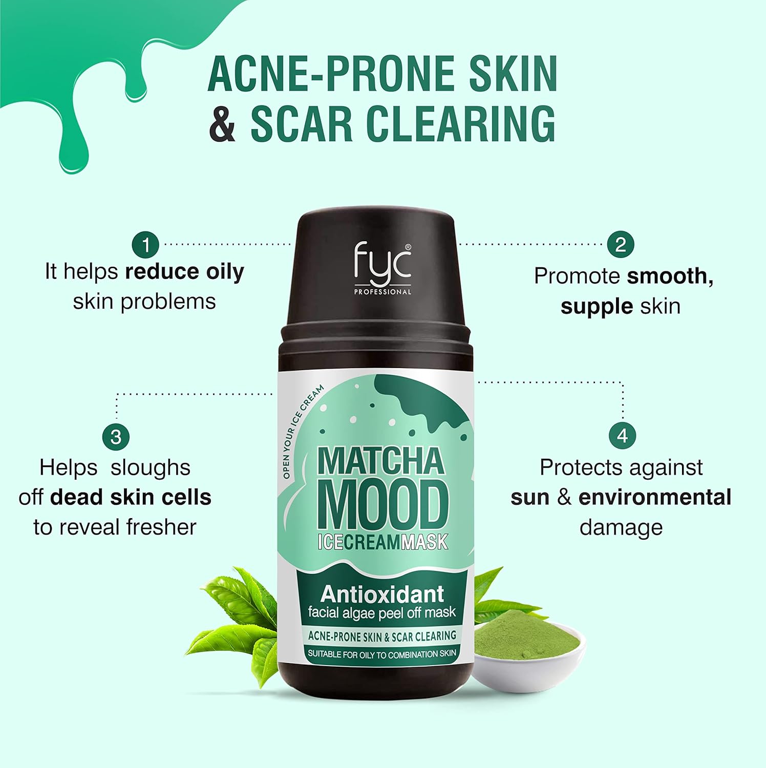 FYC Matcha Mood Facial & Mani-Pedi combo 75g packaging