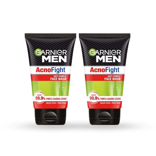 Garnier Men Acno Fight Anti Pimple Face Wash, Pack of 2 (100g + 100g) Buy at Indicrest