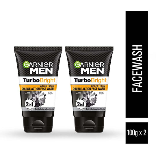 Garnier Men Turbo Bright Anti-Pollution Face Wash, (100g+100g) Buy at Indicrest
