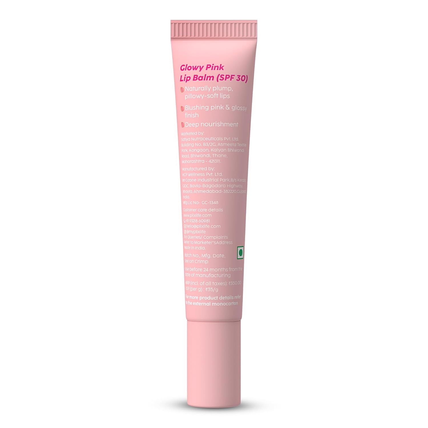 Plix Guava Glowy Lip Tinted Balm With SPF 30 for Smooth, Soft & Hydrated Lips, 12g Buy at Indicrest Image 2