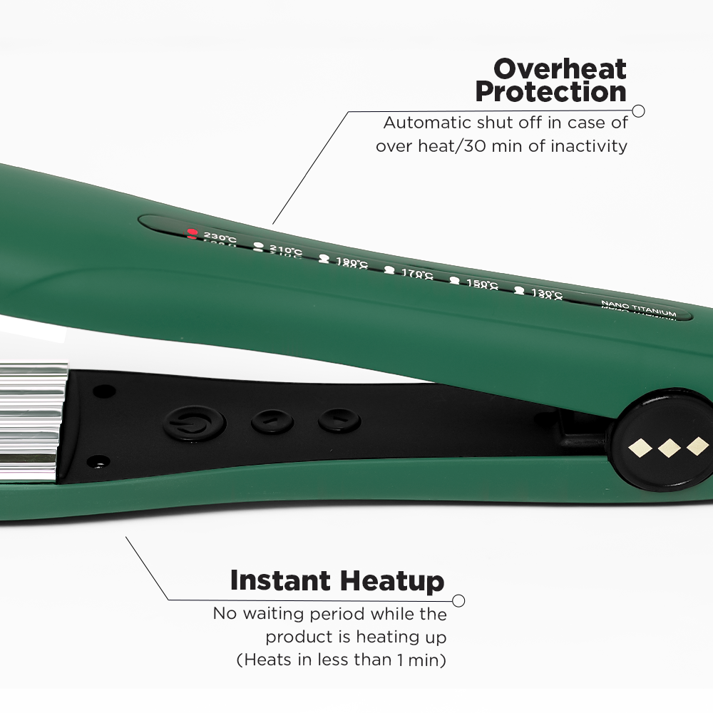 Ikonic Professional Pro Titanium Crimp Emerald Hair Crimper Buy at Indicrest Image 5