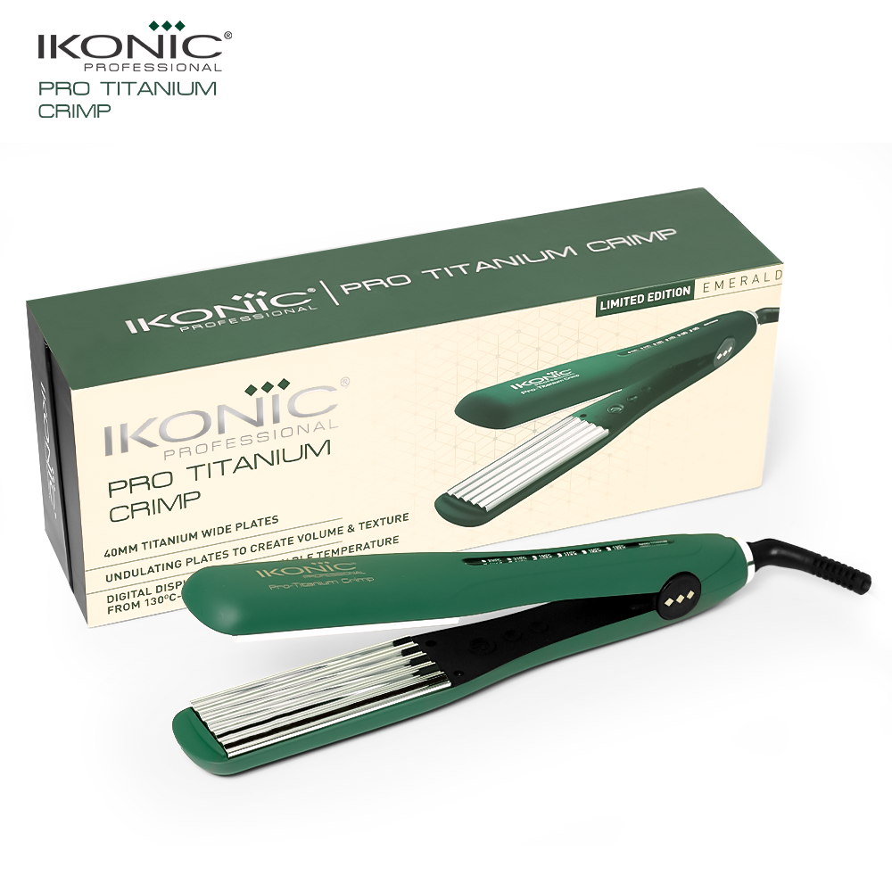 Ikonic Professional Pro Titanium Crimp Emerald Hair Crimper Buy at Indicrest Image 8