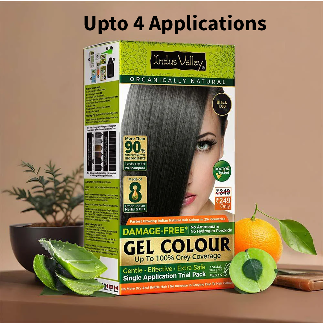 Indus Valley Plant Based Gel Hair Colour Black Old and New 220ml Buy at Indicrest Image 12