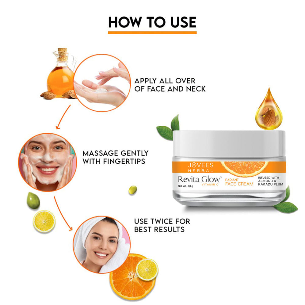 Jovees Herbal Vitamin C Face Cream Infused with Kakadu Plum and Almonds, 50g5
