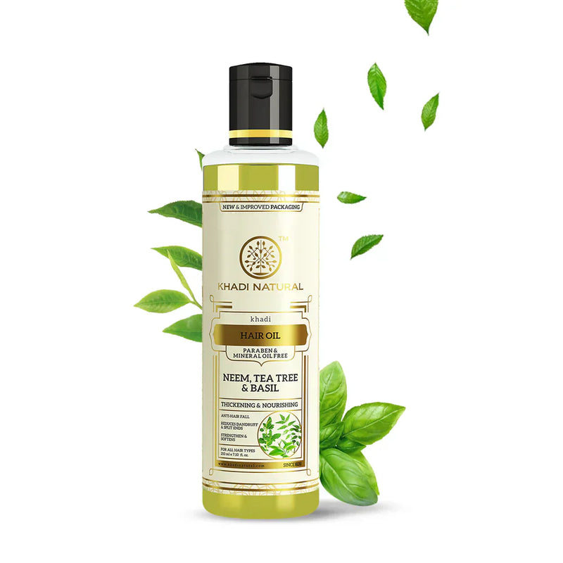 Khadi Neem, Tea Tree & Basil Hair Oil 210ml - Indicrest Buy at Indicrest