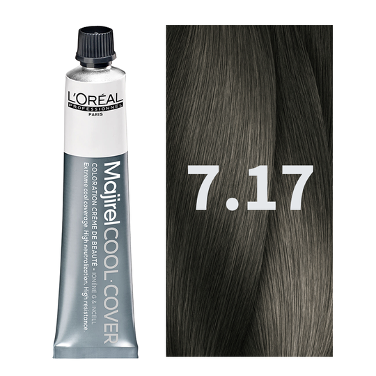 L'Oreal Professionnel Paris Majirel - Cool Cover 7.17 (Ash Metallic Blonde) Hair Color, 49.5 g Indicrest Buy at Indicrest