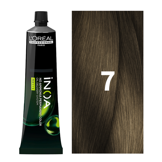 L'Oreal Professionnel Paris iNOA - 7 (Blonde) - Ammonia Free Permanent Colour - Mix 1:1 - (60g) at Indicrest Buy at Indicrest