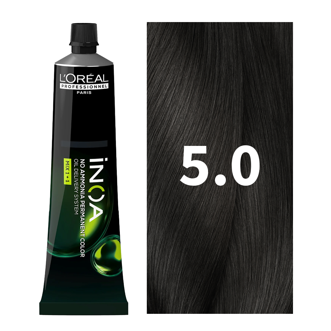 L’Oreal Professionnel Paris iNOA – 5.0 (Light Natural Brown) Ammonia-Free Hair Color, 60g Buy at Indicrest