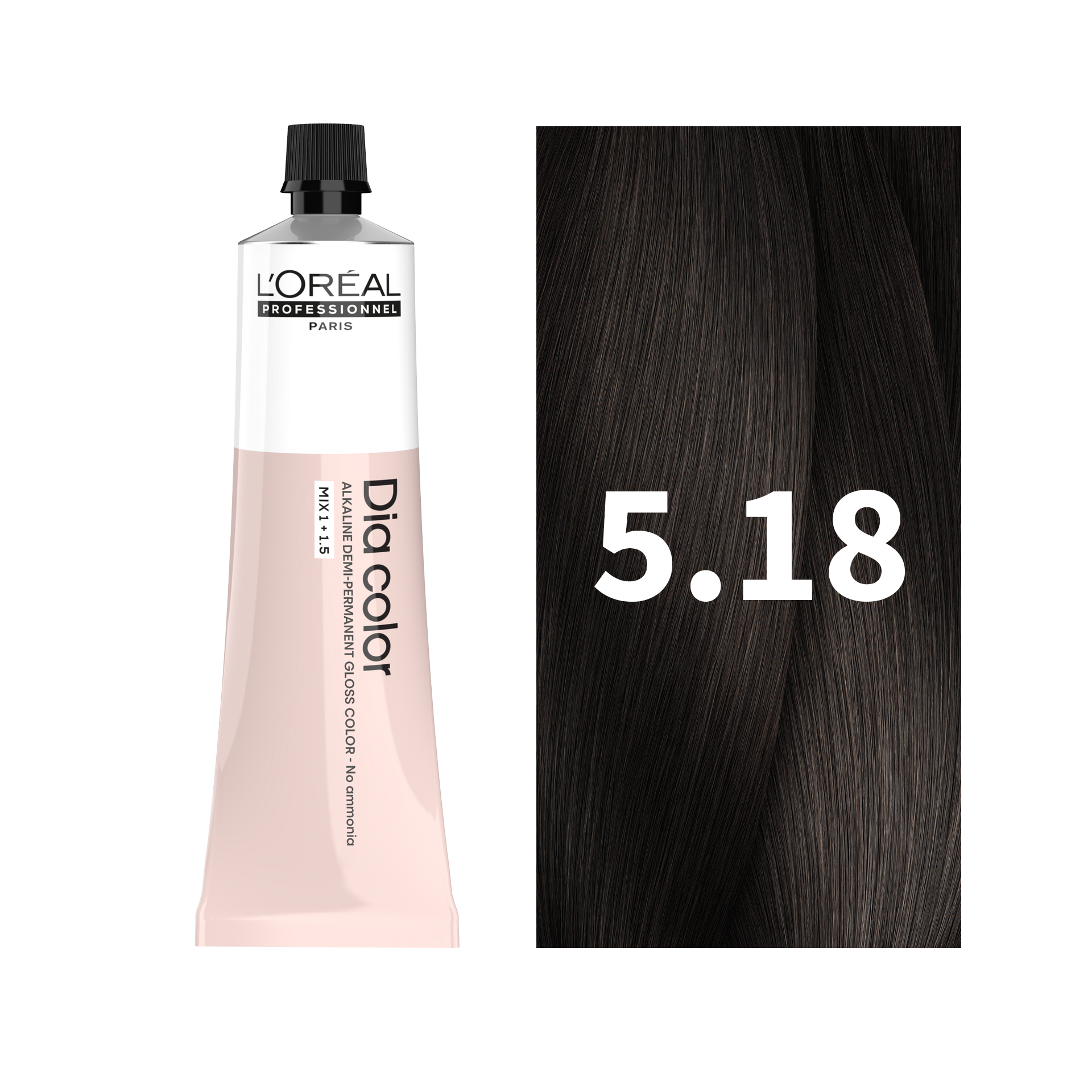 L'Oreal Professionnel Paris Dia Color 5.18 - Light Ash Mocha Brown Hair Color, 60ml Buy at Indicrest