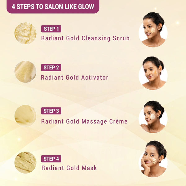 Lotus Herbals Radiant Gold Cellular Glow Salon Grade 4 Facial Kit, 37g Buy at Indicrest Image 3