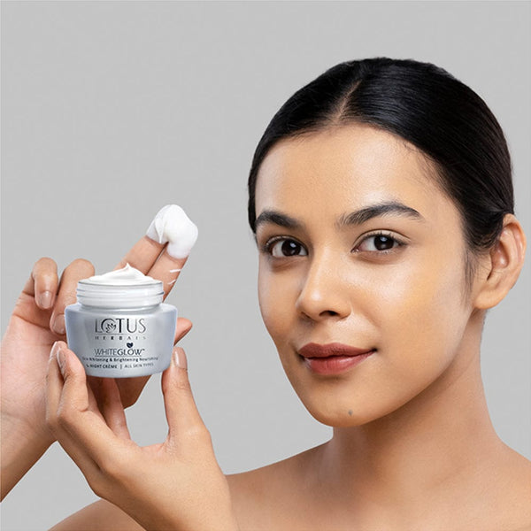 Lotus Herbals Cream, White Glow Skin Whitening & Brightening Nourishing Night Creme (60g) - Indicrest Buy at Indicrest Image 6