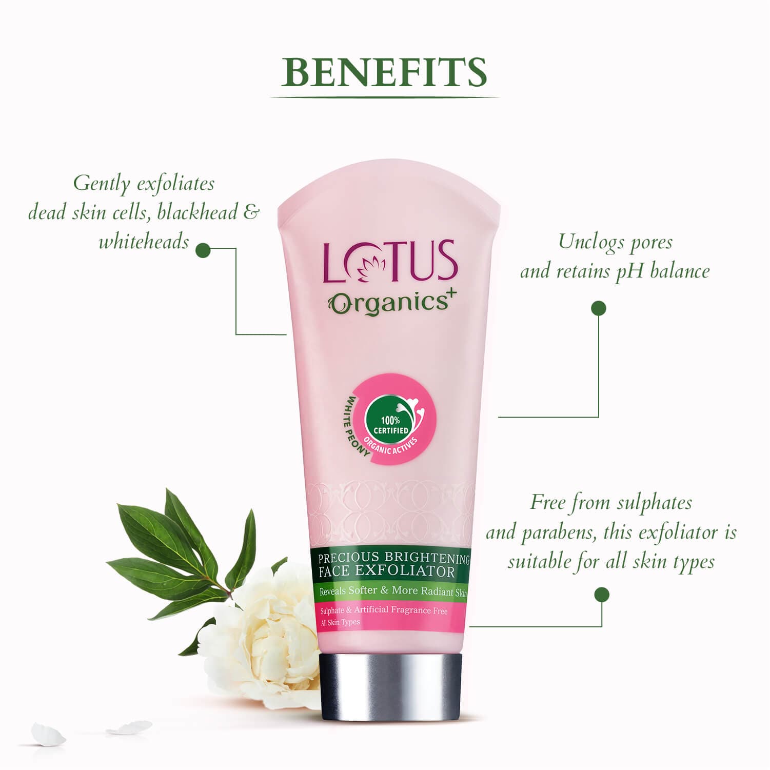 LOTUS ORG Precious Brightening Face Exfoliator 100g - Indicrest Buy at Indicrest Image 3