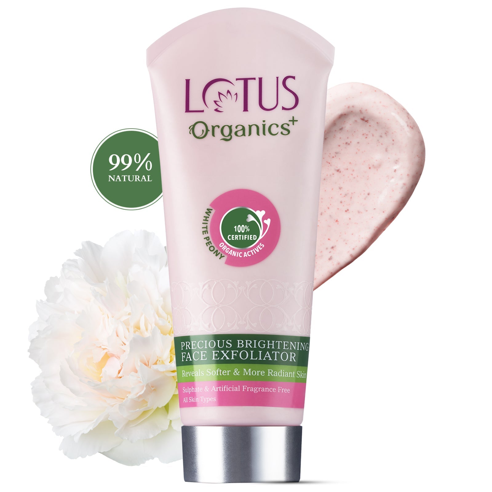 LOTUS ORG Precious Brightening Face Exfoliator 100g - Indicrest Buy at Indicrest Image 2