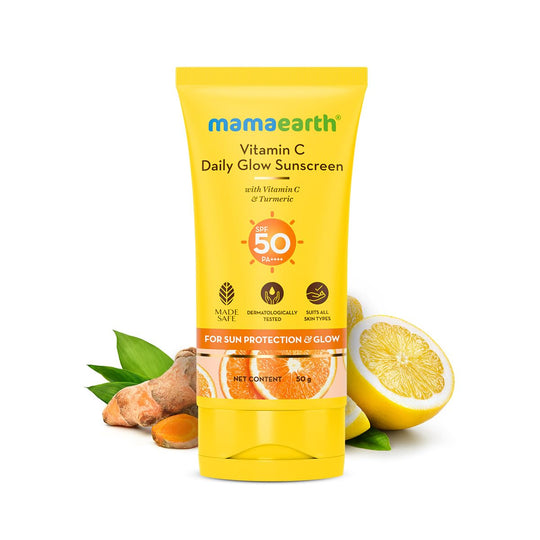 Mamaearth Vitamin C Daily Glow Sunscreen, 80g - Indicrest Buy at Indicrest