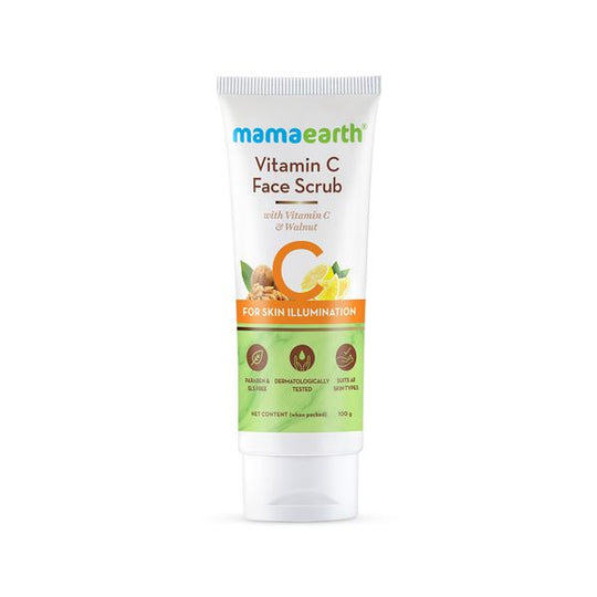Mamaearth Vitamin C Face Scrub for Glowing Skin, With Vitamin C and Walnut For Skin Illumination - 100 g Buy at Indicrest