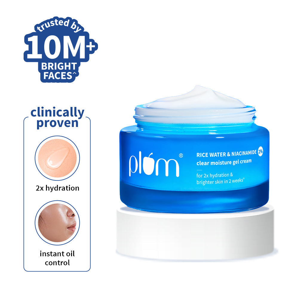 Plum 2% Niacinamide & Rice Water Brightening Gel Moisturizer | 2X Hydration | Brightens Skin In 2 Weeks | Non-Greasy, 50g Buy at Indicrest Image 5