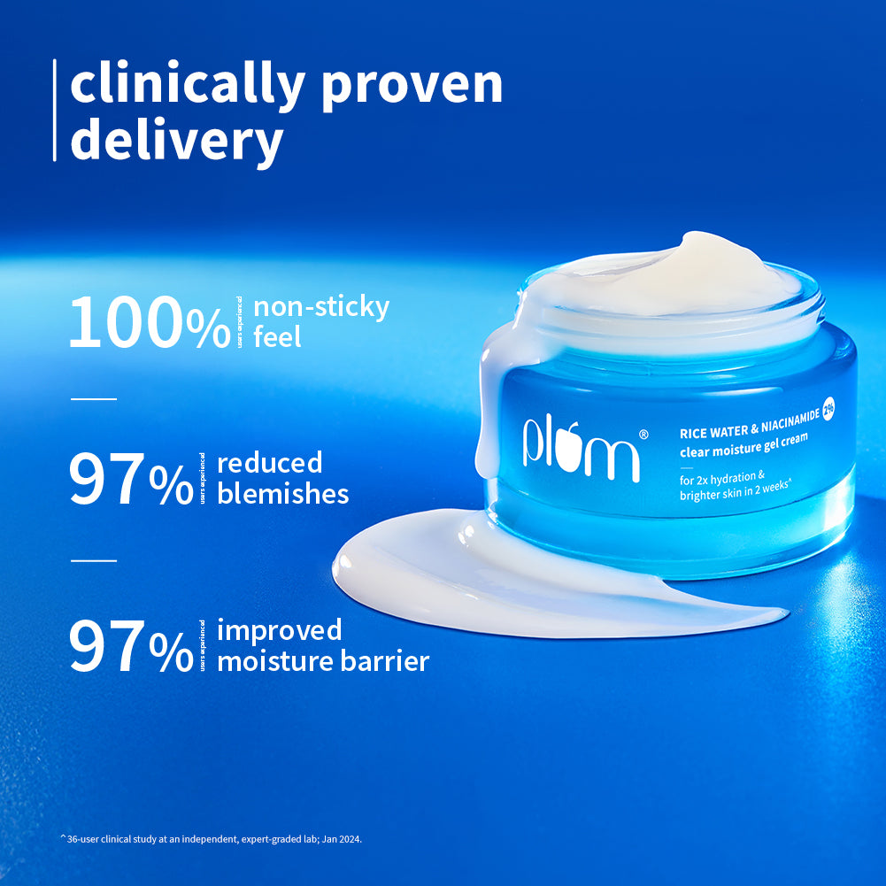 Plum 2% Niacinamide & Rice Water Brightening Gel Moisturizer | 2X Hydration | Brightens Skin In 2 Weeks | Non-Greasy, 50g Buy at Indicrest Image 8