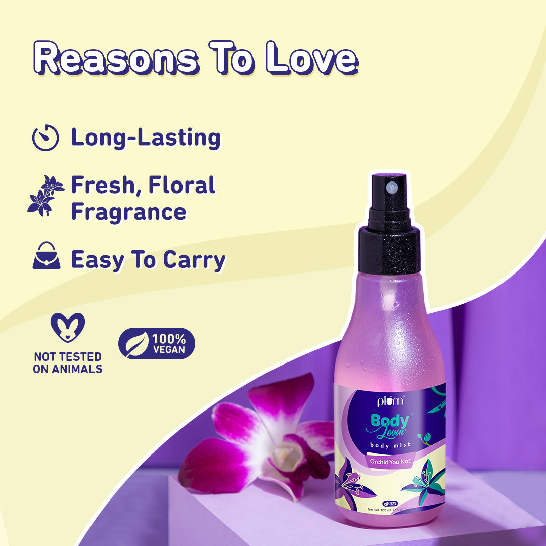 Plum Orchid-You-Not Body Mist by Plum BodyLovin' | Long Lasting | Travel-Friendly | Fresh Floral Fragrance | Perfume Body Spray, 150ml Buy at Indicrest Image 14