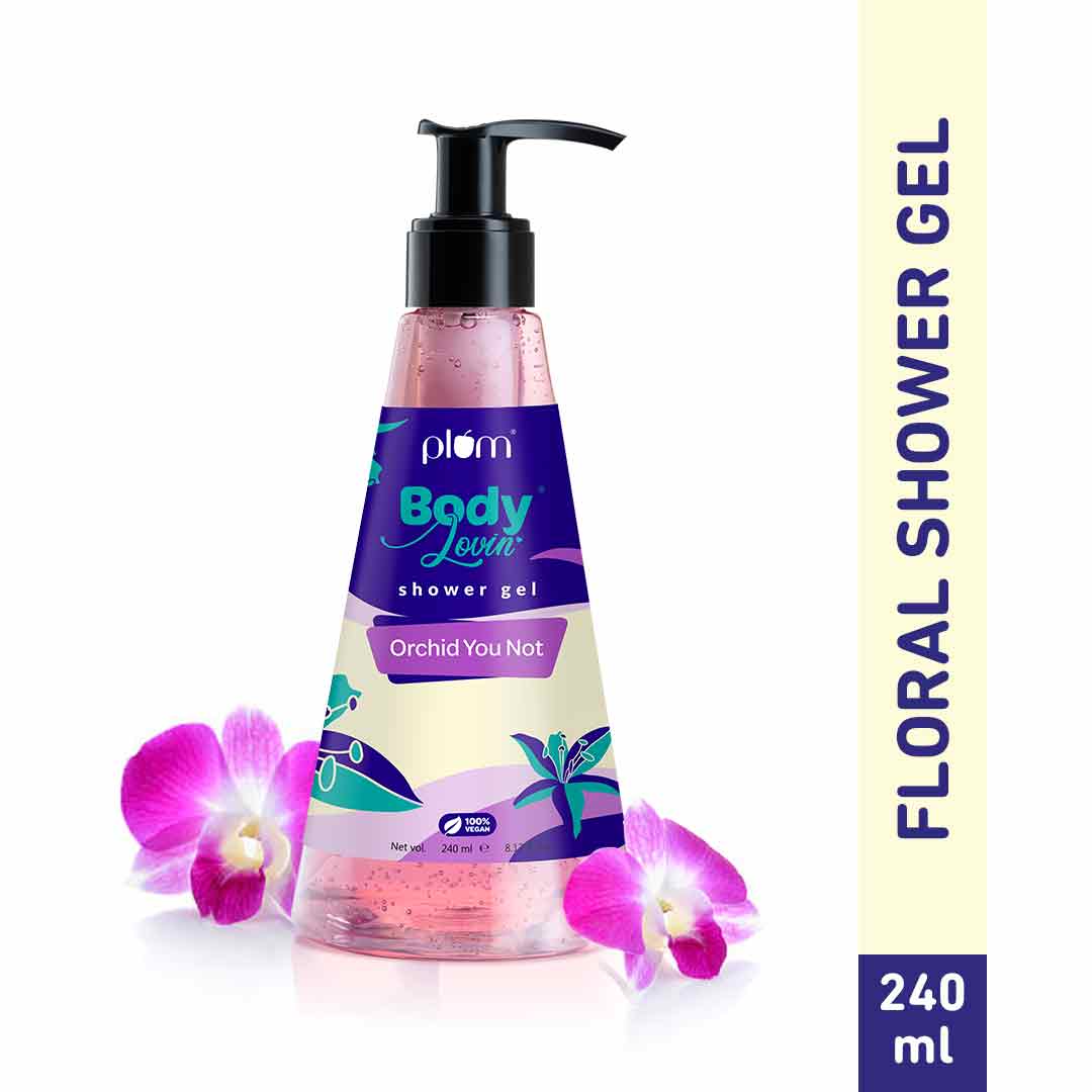 Plum Orchid You Not Shower Gel by Plum BodyLovin' | SLS-Free | Hydrating Formula | Citrusy-Floral Fragrance | Aloe-Infused Body Wash, 240ml Buy at Indicrest Image 2