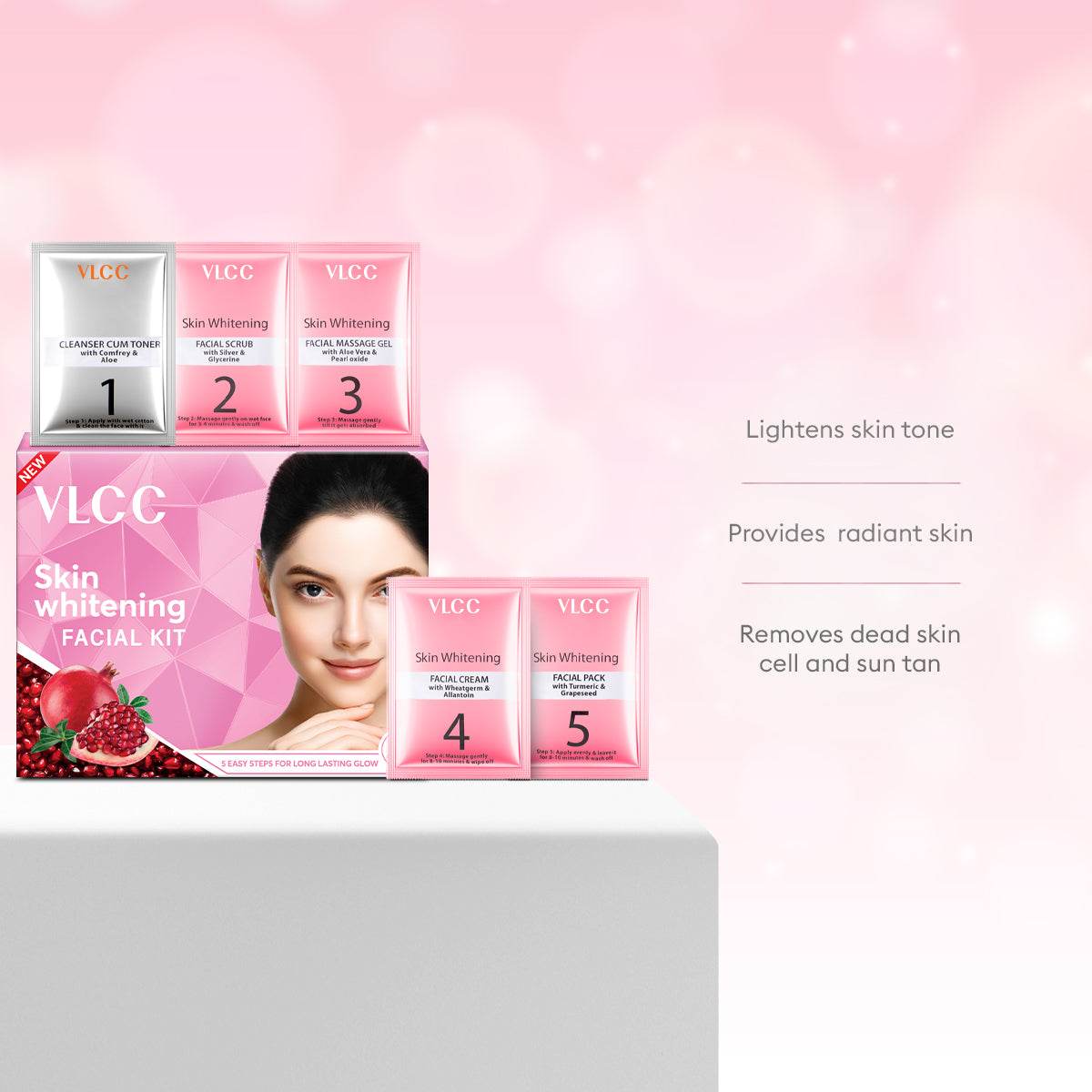 Step 1 cleanser application on model’s face