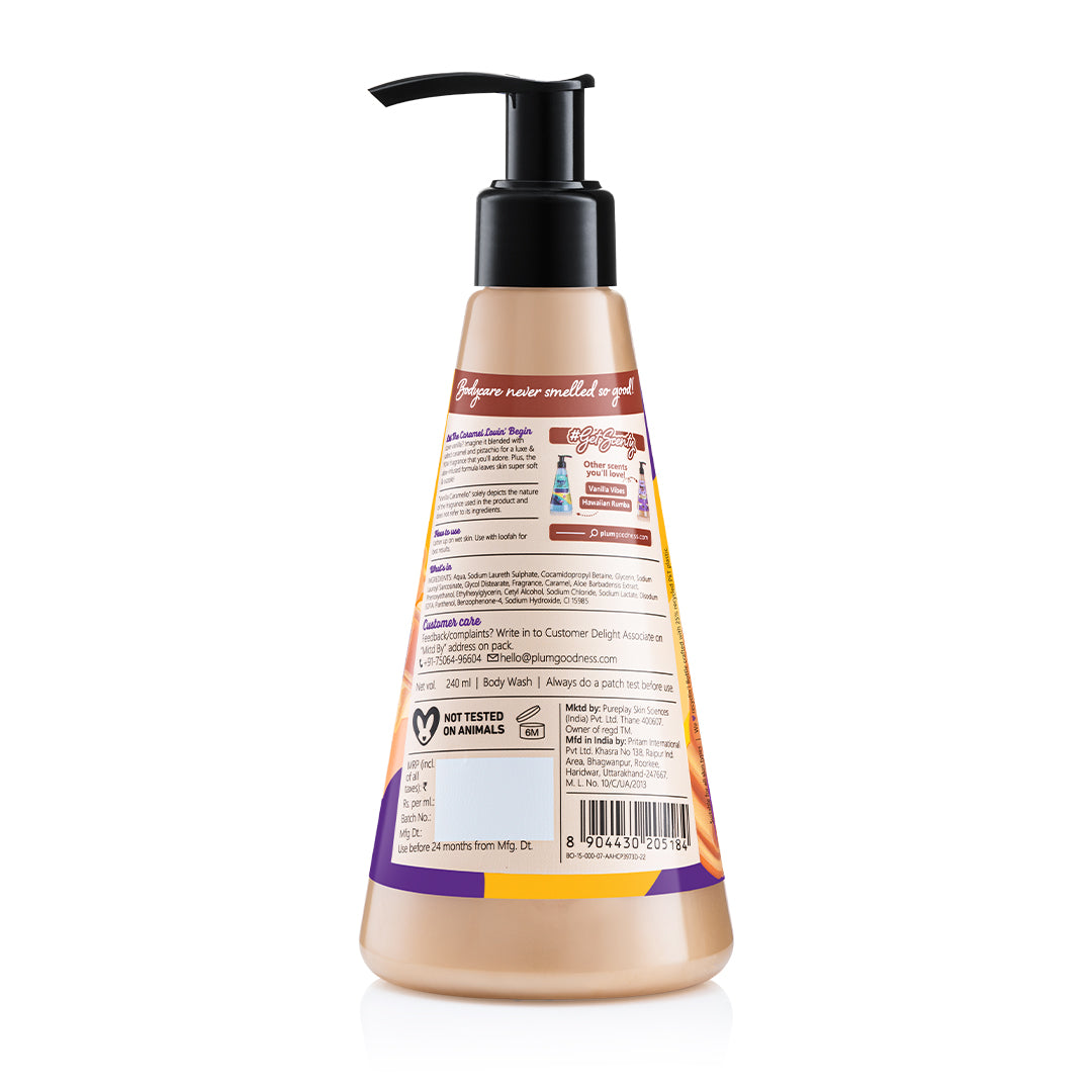 Plum Vanilla Caramello Body Wash by Plum Body Lovin' | SLS-Free | Hydrating Formula | Delicious Caramel Fragrance | Aloe-Infused Body Wash, 240ml Buy at Indicrest Image 9