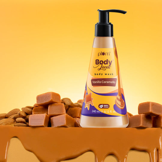 Plum Vanilla Caramello Body Wash by Plum Body Lovin' | SLS-Free | Hydrating Formula | Delicious Caramel Fragrance | Aloe-Infused Body Wash, 240ml Buy at Indicrest