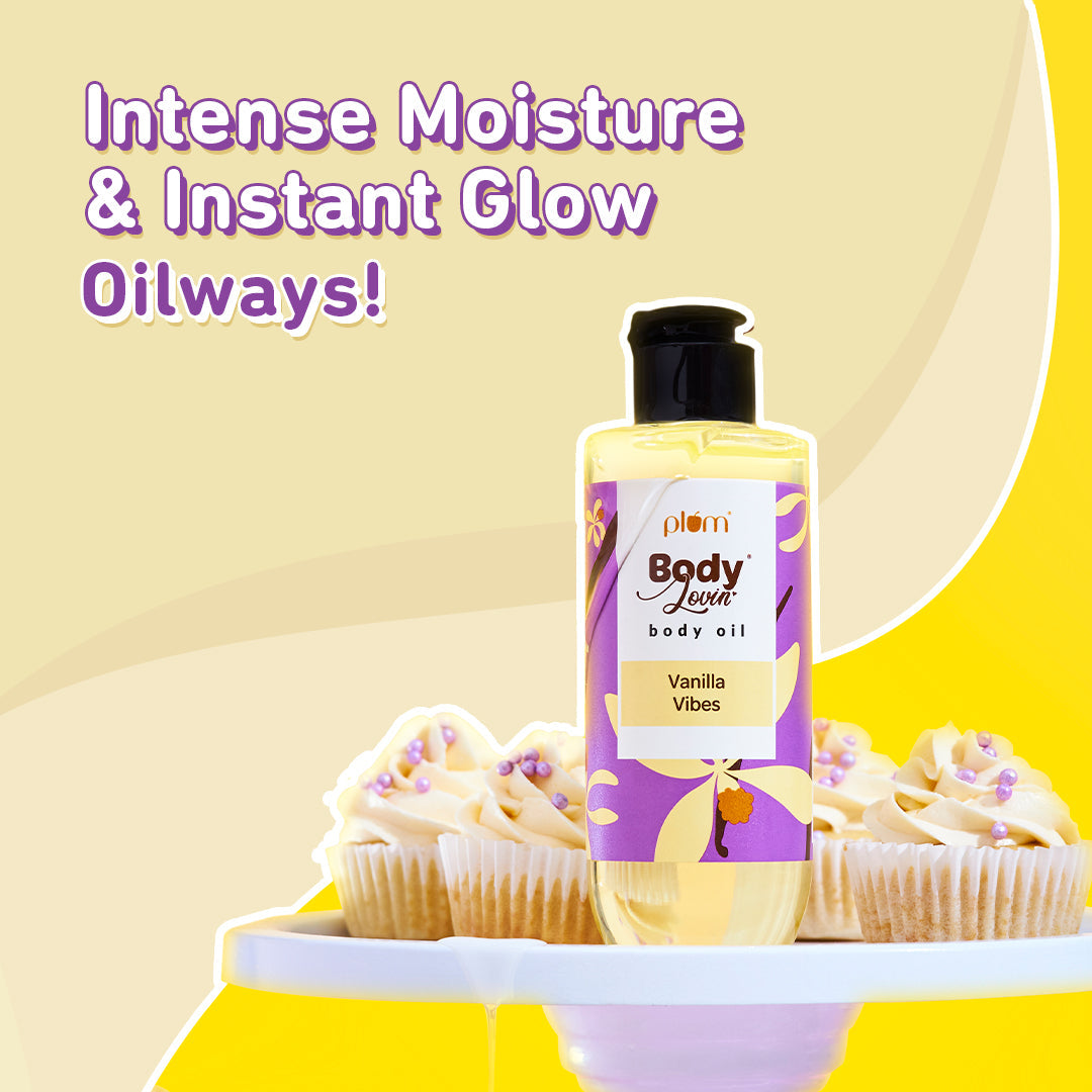 Plum Vanilla Vibes Body Oil by Plum BodyLovin' | Intense Moisture & Instant Glow | Non-Greasy & Lightweight | Nourishes Skin | Warm Vanilla Fragrance, 200ml Buy at Indicrest Image 3