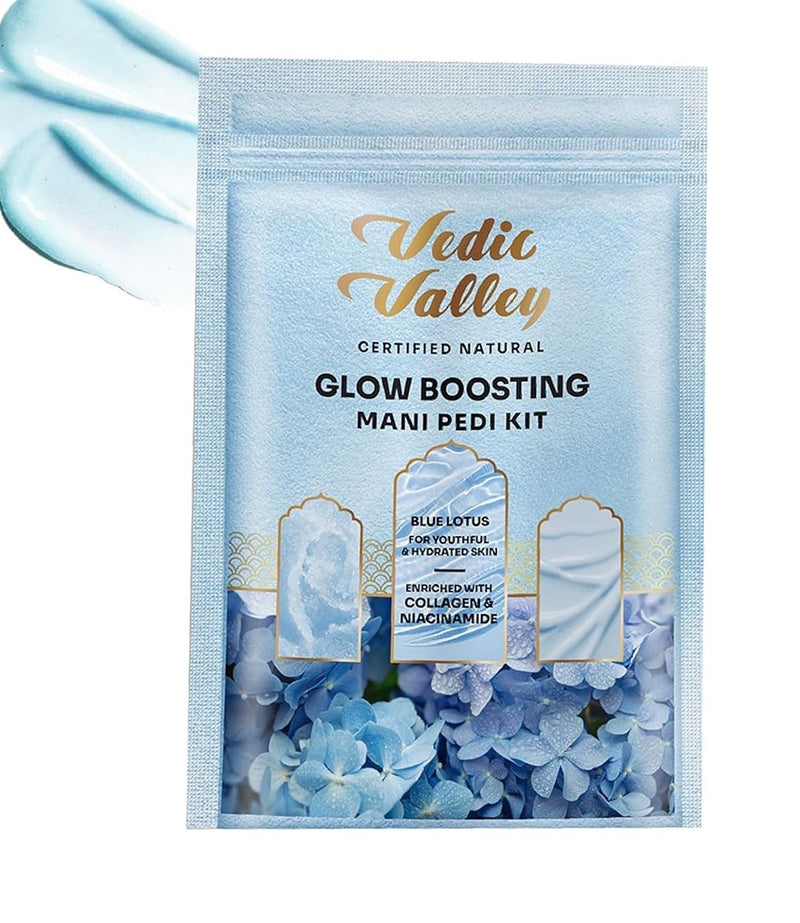 Vedic Valley Glow Boosting Mani Pedi Kit with Blue Lotus - Indicrest Buy at Indicrest