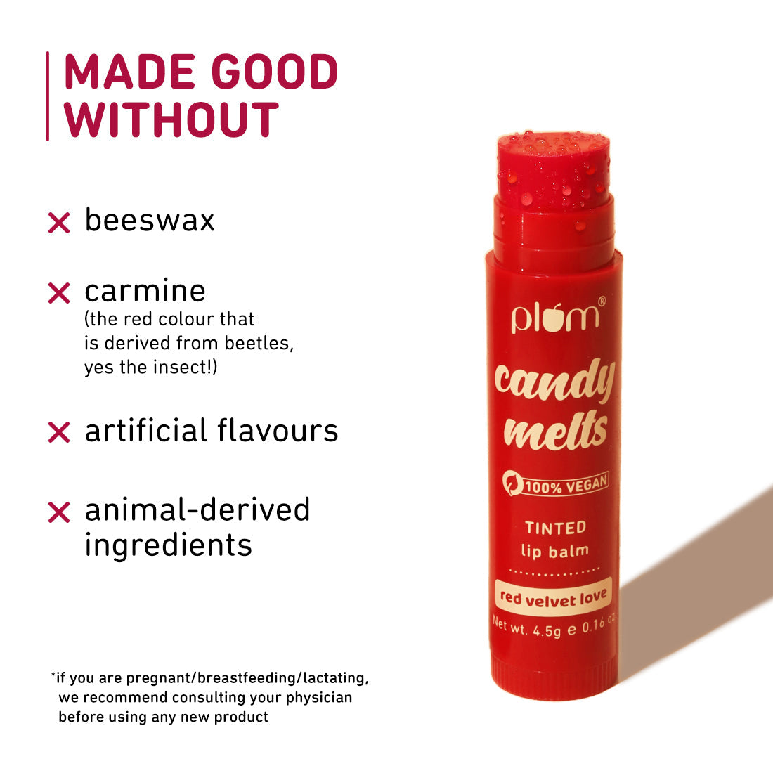 Plum Candy Melts Red Velvet Love Tinted Lip Balm | Nourishes & Protects | Sheer-Tint | Velvety Smooth, 4.5g Buy at Indicrest Image 4