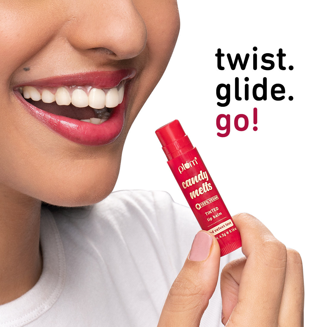 Plum Candy Melts Red Velvet Love Tinted Lip Balm | Nourishes & Protects | Sheer-Tint | Velvety Smooth, 4.5g Buy at Indicrest Image 6