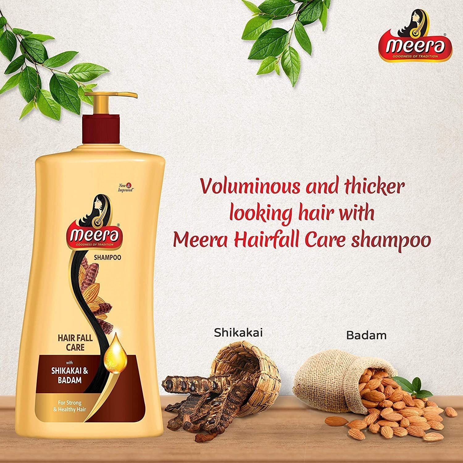 Meera Hairfall Care Shampoo, With Goodness Of Badam and Shikakai, 650ml Buy at Indicrest Image 5