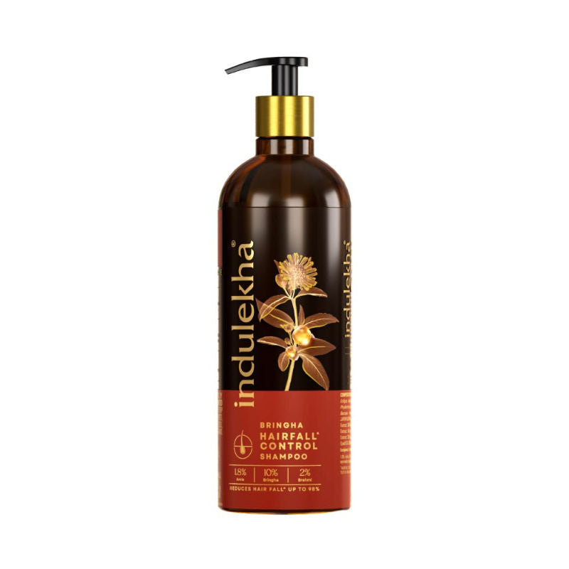 Indulekha Bringha Shampoo for Hair Fall Control with Amla Shikakai for Men & Women, 340ml Buy at Indicrest Image 2