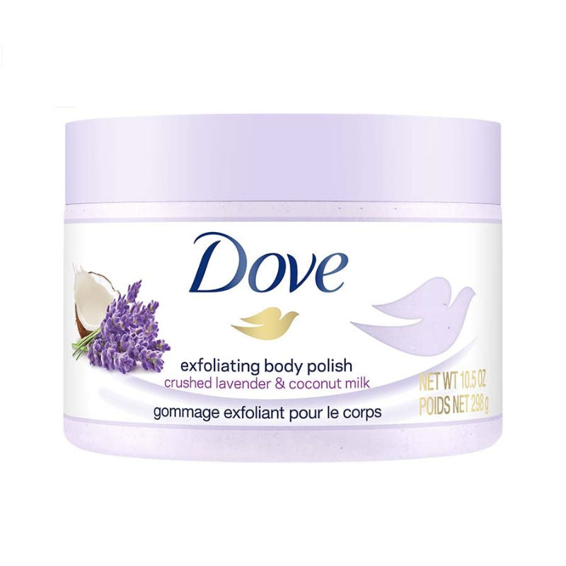 Dove Exfoliating Body Polish Scrub With Crushed Lavender And Coconut Milk, 298g Buy at Indicrest Image 2