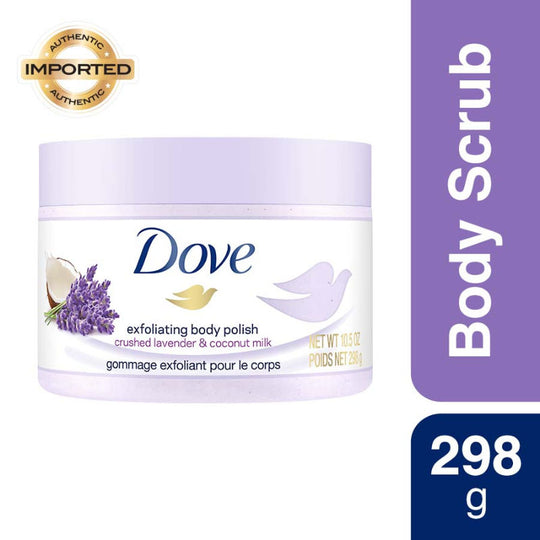 Dove Exfoliating Body Polish Scrub With Crushed Lavender And Coconut Milk, 298g Buy at Indicrest