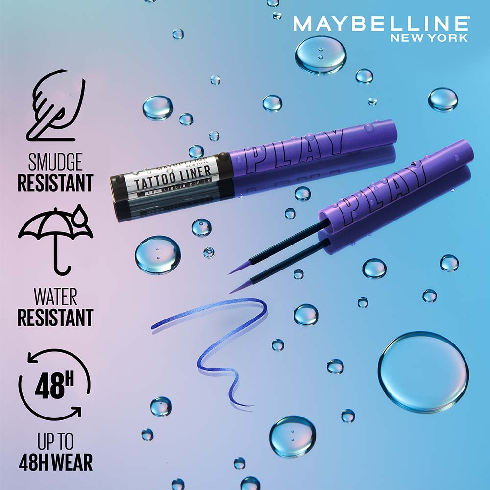 Maybelline New York Tattoo Play Blue Liquid Eyeliner - Metallic Finish - Flash, 2.1ml Buy at Indicrest Image 3